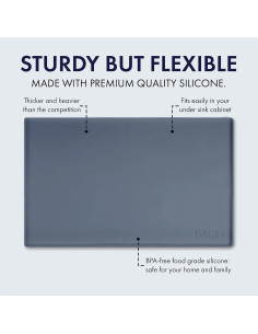 Tapete de Silicona BASIN para Bajo Fregadero Gris 55.88x87.63 cm 2