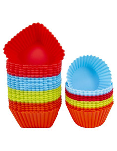 Tazas de Hornear de Silicona YOLCAR 24 Piezas Reutilizables