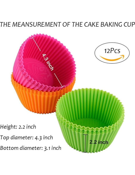 Tazas de Silicona Reutilizables Webake 10.8 cm 12 Piezas