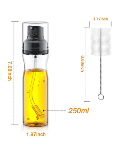 Botella pulverizadora de aceite de oliva Milukon 250ml con cepillo