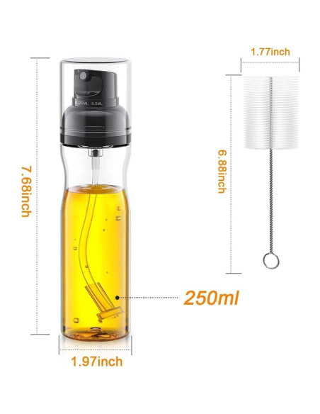 Botella pulverizadora de aceite de oliva Milukon 250ml con cepillo