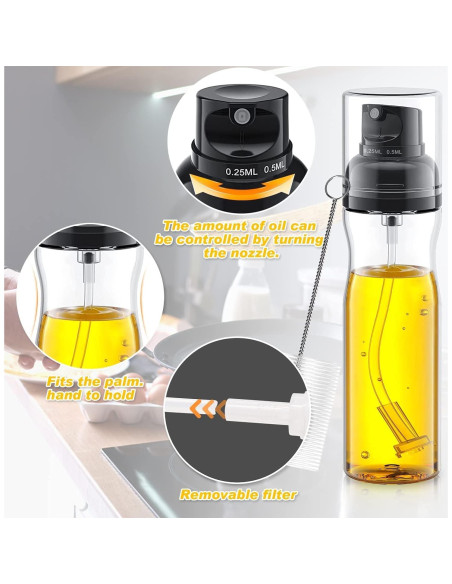 Botella pulverizadora de aceite de oliva Milukon 250ml con cepillo