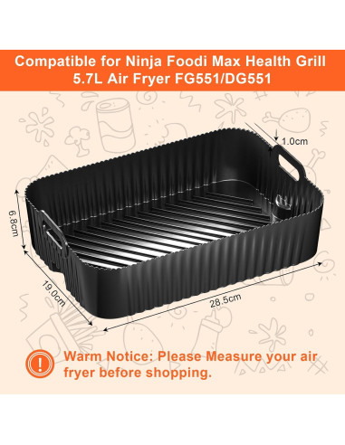 Forro de Silicona Antiadherente HUIRUSO para Freidora Ninja 5.7L