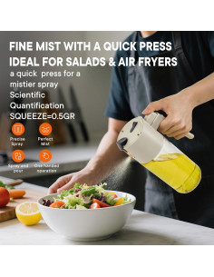 Rociador de Aceite LAKUMIQI 600ML Antifugas Un Toque Blanco 2