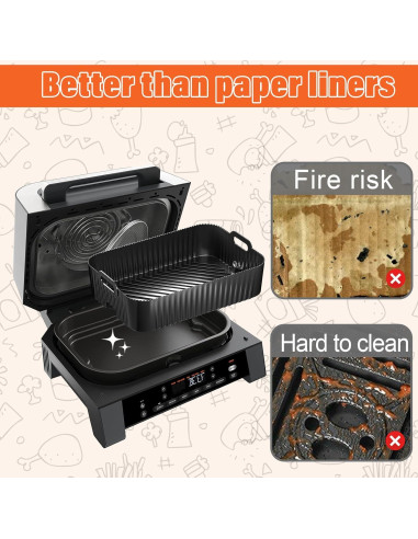 Forro de Silicona Antiadherente HUIRUSO para Freidora Ninja 5.7L