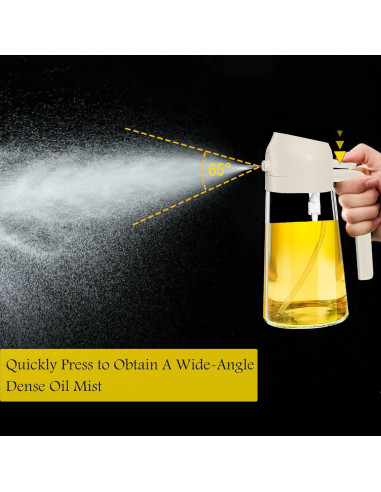 Dispensador y Pulverizador de Aceite Nydia 470ml 2 en 1 Blanco