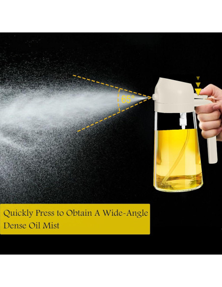 Dispensador y Pulverizador de Aceite Nydia 470ml 2 en 1 Blanco