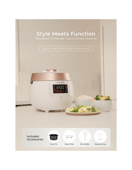 Olla de Arroz a Presión Cuckoo CRP-RT0609FW 6 Tazas Blanca
