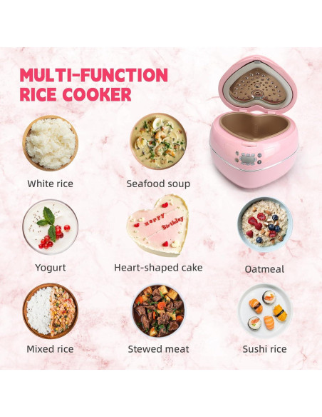 Arrocera Multifuncional Rosa FAOFER 1.8L 300W Corazón