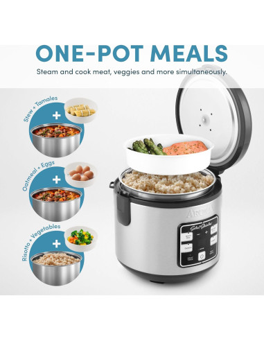 Arrocera Digital Acero Inoxidable Aroma 8 Tazas ARC-914SBDS