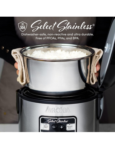 Arrocera Digital Acero Inoxidable Aroma 8 Tazas ARC-914SBDS
