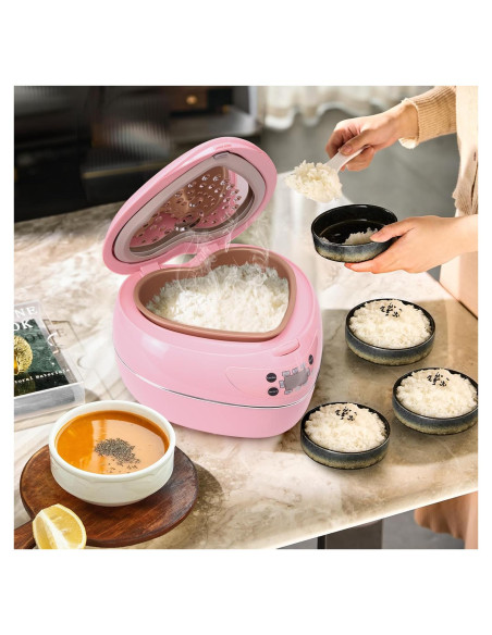 Arrocera Multifuncional SIMOHOT Rosa 1.8L 300W Corazón