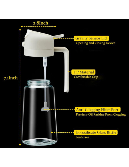 Dispensador y Pulverizador de Aceite Nydia 470ml 2 en 1 Blanco