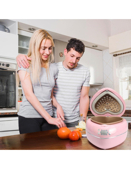 Arrocera Multifuncional SIMOHOT Rosa 1.8L 300W Corazón