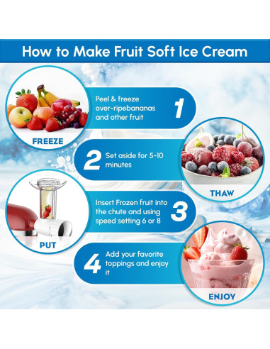 Accesorio de Helado de Frutas Congeladas GVODE para Kitchenaid - Apto Lavavajillas