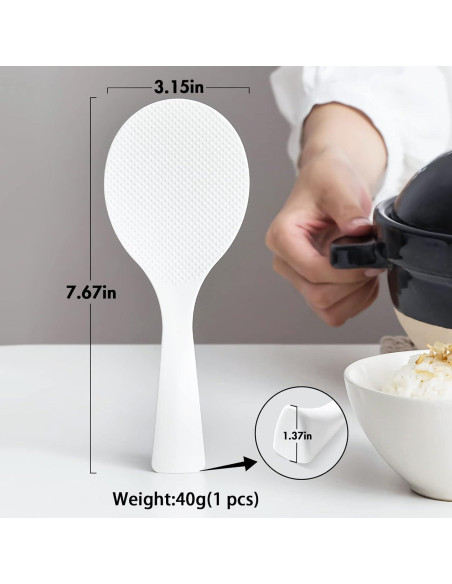 Cucharón de Arroz Antiadherente FireKylin 2 Pcs Blanco