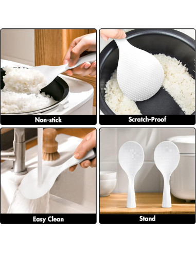 Cucharón de Arroz Antiadherente FireKylin 2 Pcs Blanco