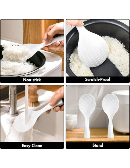 Cucharón de Arroz Antiadherente FireKylin 2 Pcs Blanco