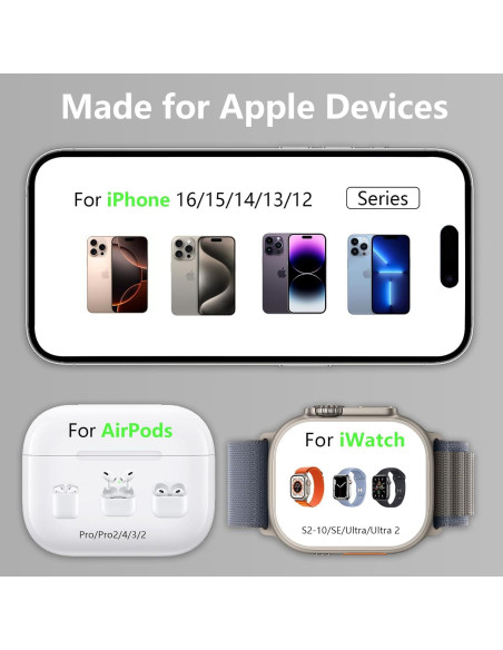 Estación de Carga Inalámbrica Magnética 3 en 1 Kingtron para iPhone