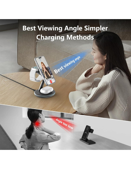 Estación de Carga Inalámbrica Magnética 3 en 1 Kingtron para iPhone