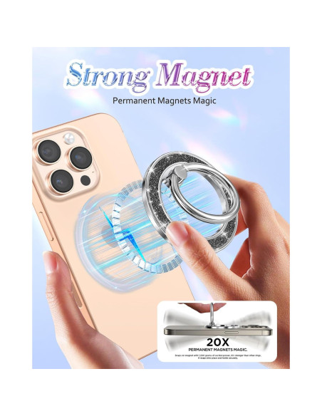 Soporte Magnético para Teléfono LISEVO Anillo Dedo Negro