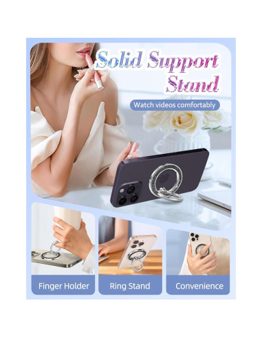 Soporte Magnético para Teléfono LISEVO Anillo Dedo Negro