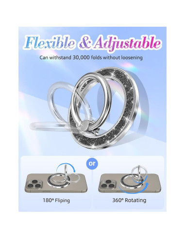 Soporte Magnético para Teléfono LISEVO Anillo Dedo Negro