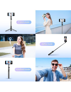 Trípode Magnético JJC SFM-1W con Selfie Stick 104 cm Blanco 2