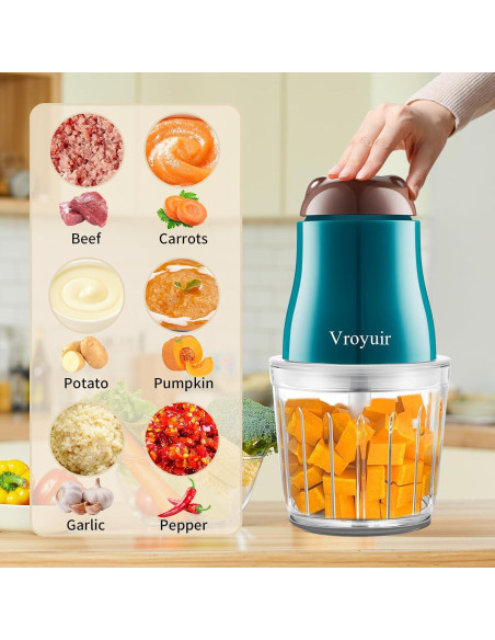 Licuadora de Comida para Bebés Vroyuir 600ml con 10 Cuchillas