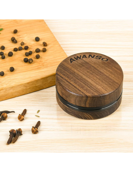 Molino de Especias Manual Awanso de Madera de Nogal 6.35 cm