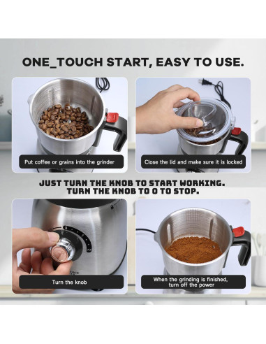 Molinillo eléctrico de especias FAOFER 500W 600ml negro