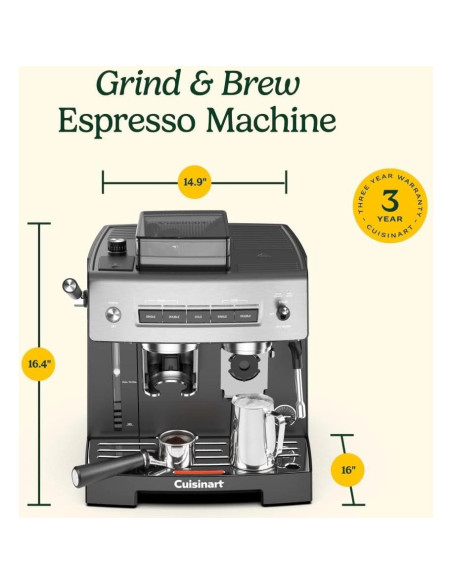 Cafetera Espresso Cuisinart EM-640 con Molinillo Integrado