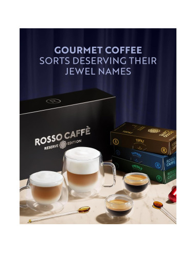 Cápsulas de Café Espresso Rosso Café - Variedad Reserva 80 Unidades