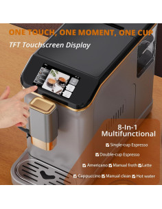 Máquina de Espresso Automática GarveeHome 1350W con Espumador 2