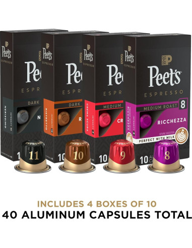 Cápsulas de Espresso Peet's Coffee Variedad 40 Unidades