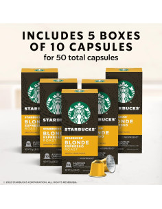 Cápsulas de Espresso Starbucks por Nespresso 50 Unidades Tostado Claro 2