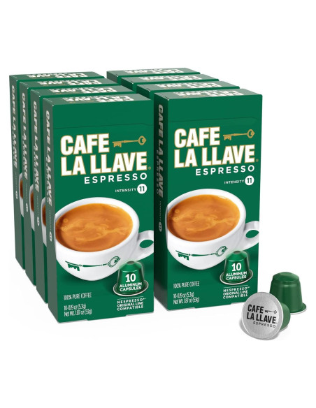 Cápsulas de Espresso La Llave 80 Unidades Aluminio Intensidad 11