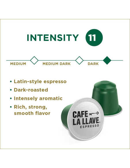 Cápsulas de Espresso La Llave 80 Unidades Aluminio Intensidad 11