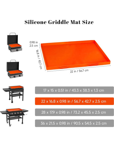 Alfombrilla de Silicona 55,88 cm Bocizufstar Naranja