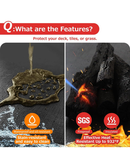 Alfombrilla Ignífuga Matace 60x40 cm para Parrilla BBQ