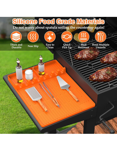 Alfombrilla de Silicona SARTNP para Parrilla 40x29 cm Naranja