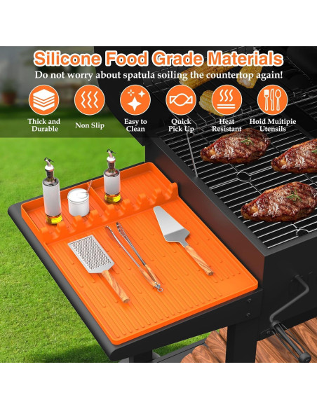 Alfombrilla de Silicona SARTNP para Parrilla 40x29 cm Naranja