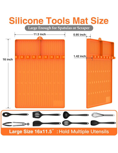 Alfombrilla de Silicona SARTNP para Parrilla 40x29 cm Naranja