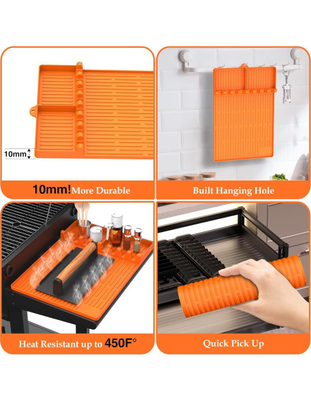 Alfombrilla de Silicona SARTNP para Parrilla 40x29 cm Naranja