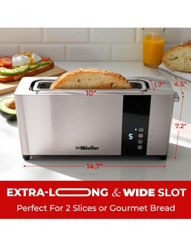 Tostadora Mueller UltraToast Acero Inoxidable 2 Rebanadas