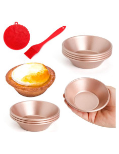 Set de 8 Moldes para Tartas de Huevo Quyimy 8cm Antiadherentes