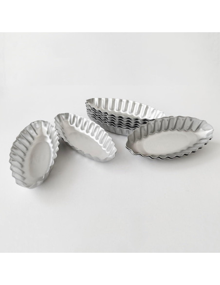 Molde para Tartas Pequeñas Heluok Barco 10PCS Aluminio