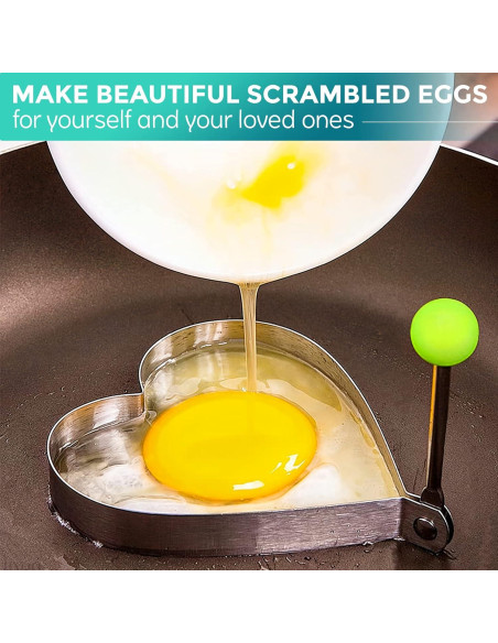 5 Moldes de Acero Inoxidable para Pancakes y Huevos