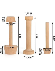 Juego de 3 Prensadores de Tartas de Madera Cyimi 2