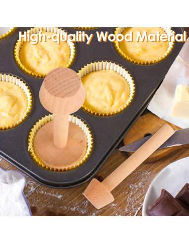 Juego de 3 Prensadores de Tartas de Madera Cyimi